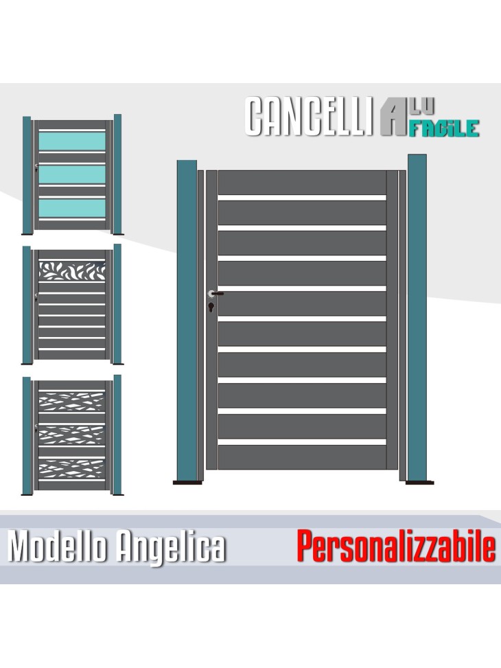 Cancelletto cancello pedonale in alluminio per recinzioni porta con maniglia personalizzato