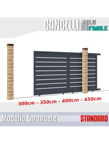 cancello scorrevole  alluminio misure larghezza 3m 3,5m 4m altezza  140cm 160cm 180cm misure standard