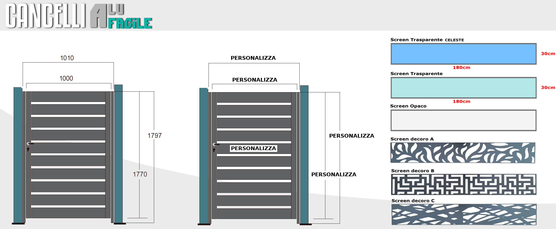 misure e personalizzazioni di cancelli pedonali in alluminio