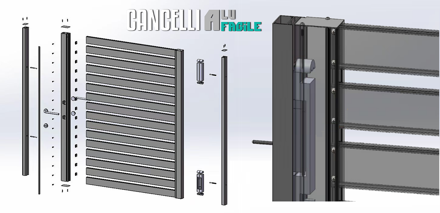 monatggio cancello pedonale cancelli porte alluminio